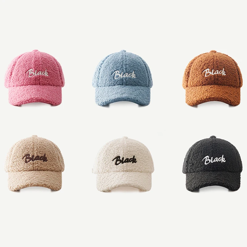 Custom Logo Designer Custom Furry Winter Wool Sports Hats Fleece Baseball Cap Furry