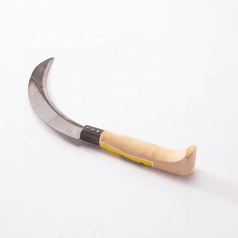 Hight Quality Wooden Handle  Cane Knives Agriculture Sharp Farming Sickles with handle sickle knife