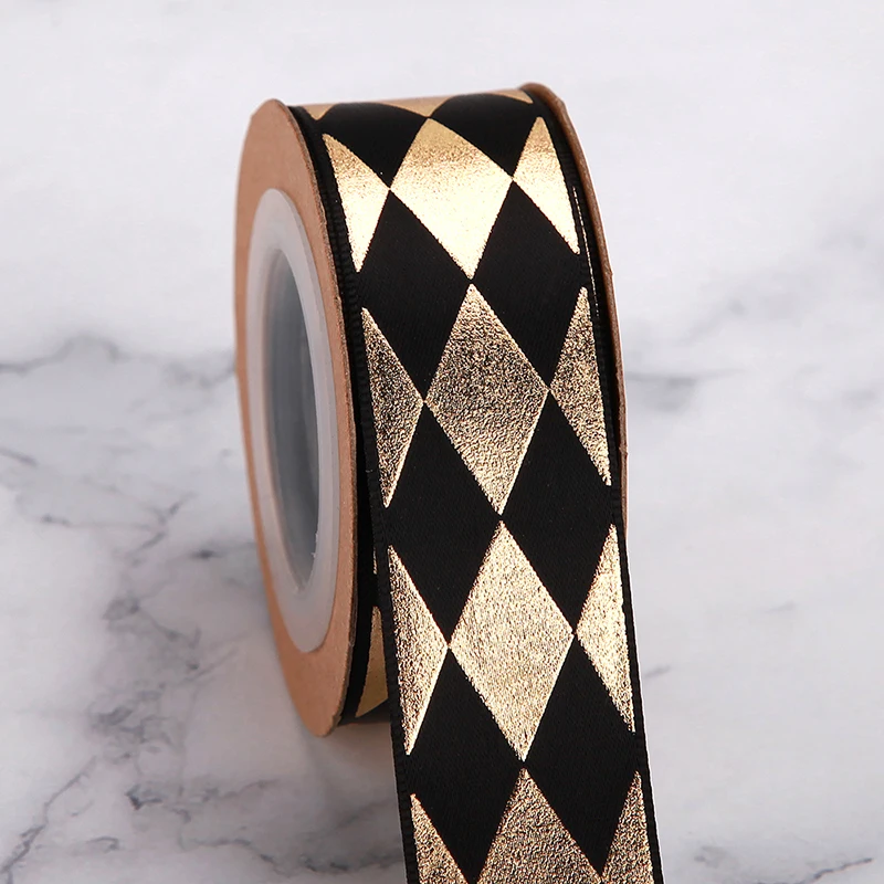 Ribbons 3 Inches wide Ribbon Custom Bee Silver Gold Foil Print Grosgrain Gift Ribbon For Girl Hair Bows