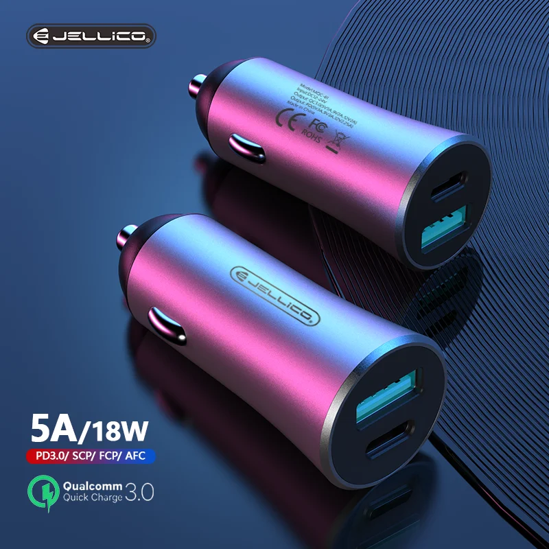  Автомобильное зарядное устройство USB быстрая зарядка QC3.0Mobile PD с 2 портами быстрое