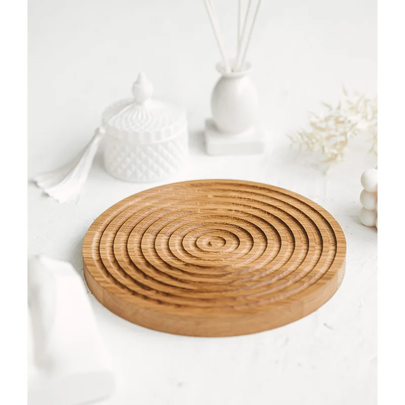 round Rustic Wood Tray by China Custom-Size Desktop Storage and Food Serving Tray for Home Use