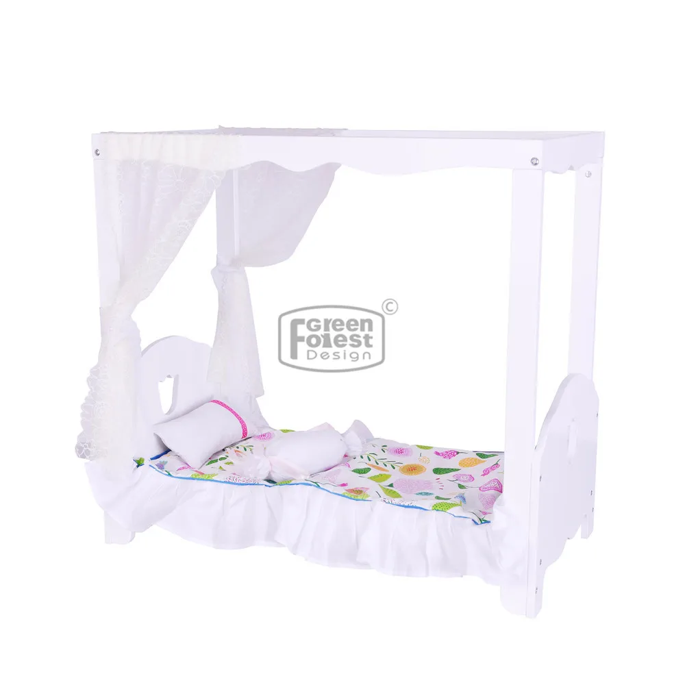Doll Canopy Bed (bedding not included) American 18 inch Doll Bed Doll Girl Furniture Play