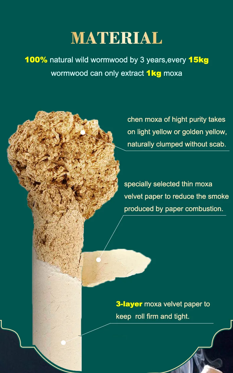 Stock Mini Sticks Pure Natural Wild Warm Moxibustion Products Traditional Chinese Herbal Medicine Moxa Stick