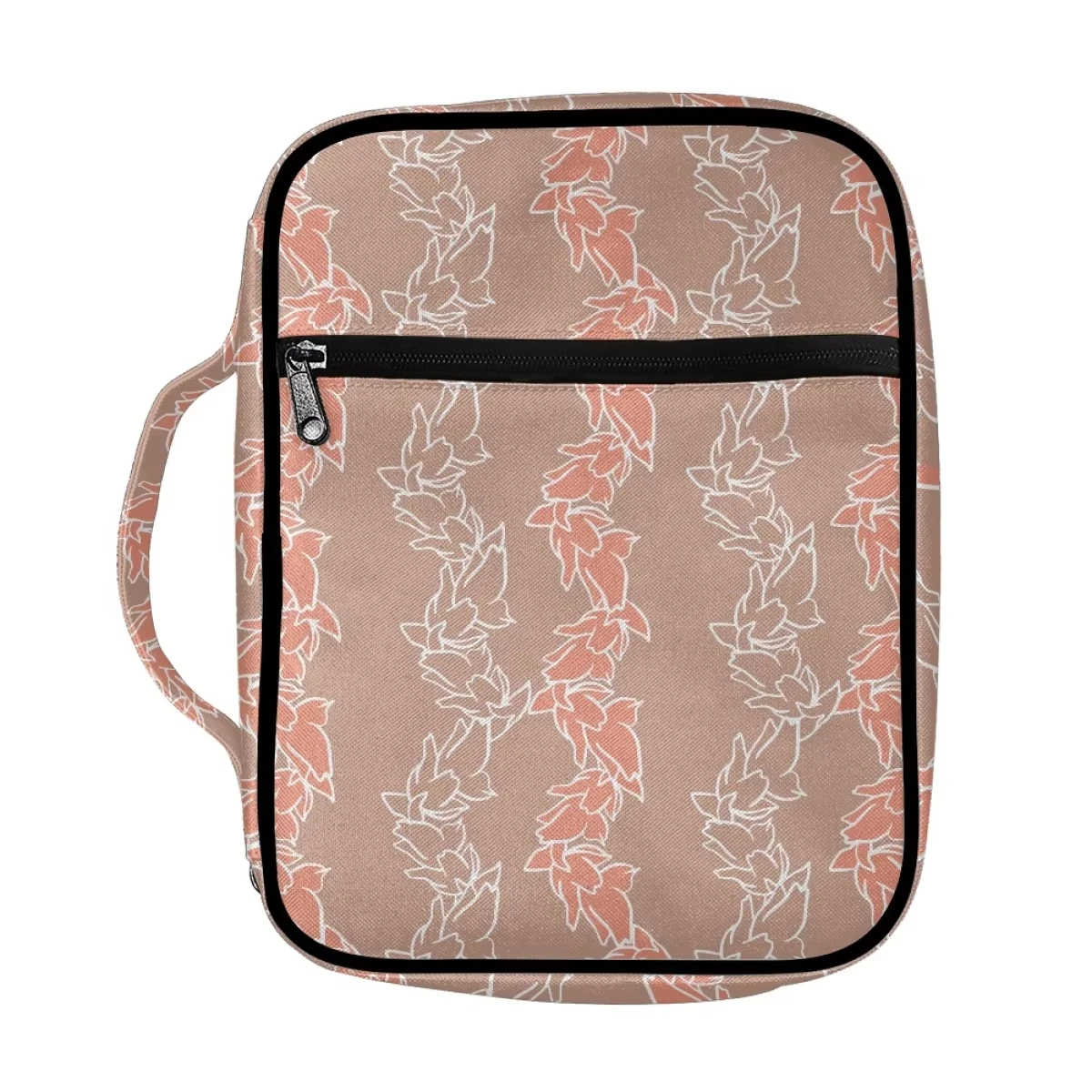 Factory Direct Sale Protective Book Cover Custom Pikake Arabian Jasmine Thunder Print Bible Bag Wholesale External Zipper Pocket