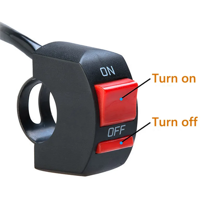 Светодиодный переключатель фар для электрического мотоцикла, 2 провода ВКЛ./ВЫКЛ., 12 В, переключатель фар на руль мотоцикла