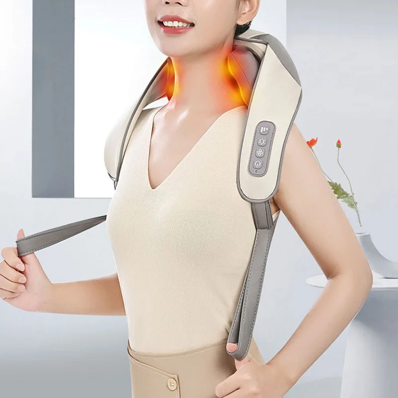 Neck and Shoulder Massager with Heat Electric Deep Tissue Shiatsu 3D Kneading Neck Massager