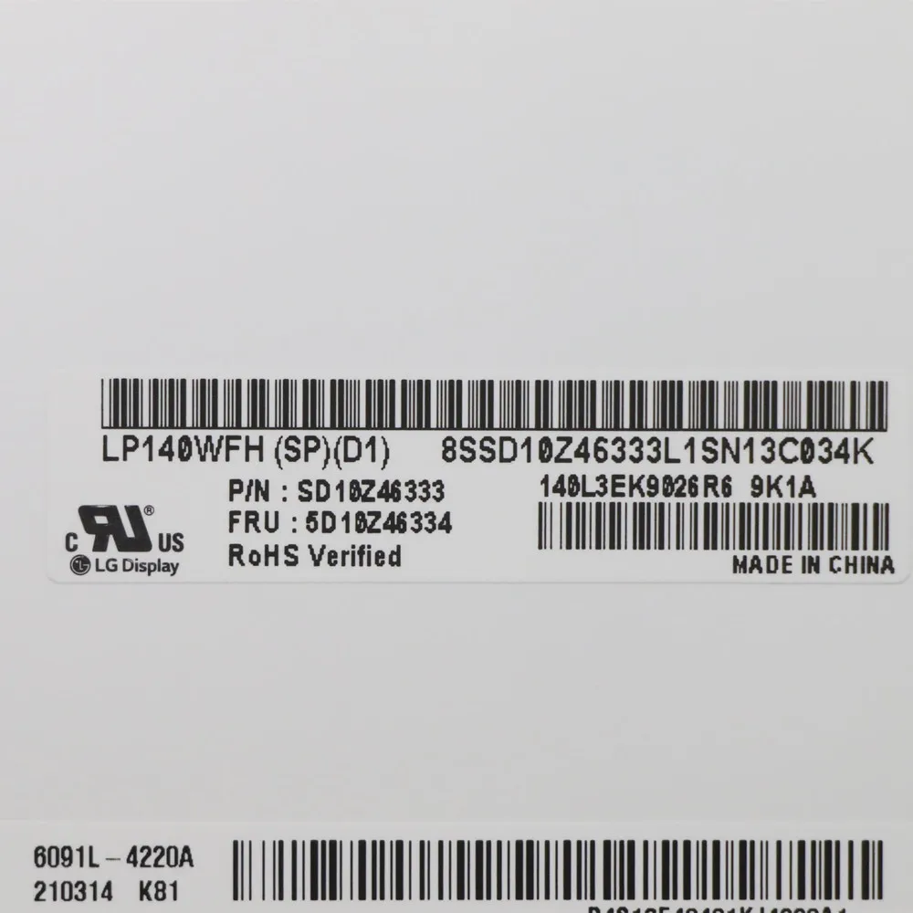LP140WFA-SPD4 02HL712 LP140WFH-SPD3 5D11C12740 LP140WFH-SPD1 5D10Z46334 LP140WFH-SPD6 5D11F28687 LP140WFA-SPD1 LCD Screen