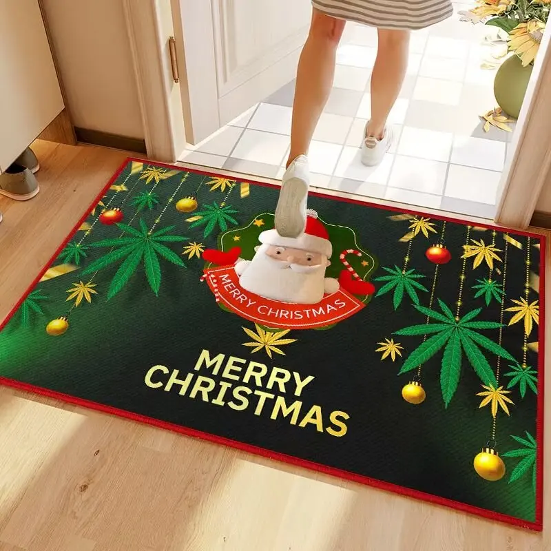 Family carpet faux cashmere Christmas element carpet doorway carpet small floor mat  hot sell mat residential rug