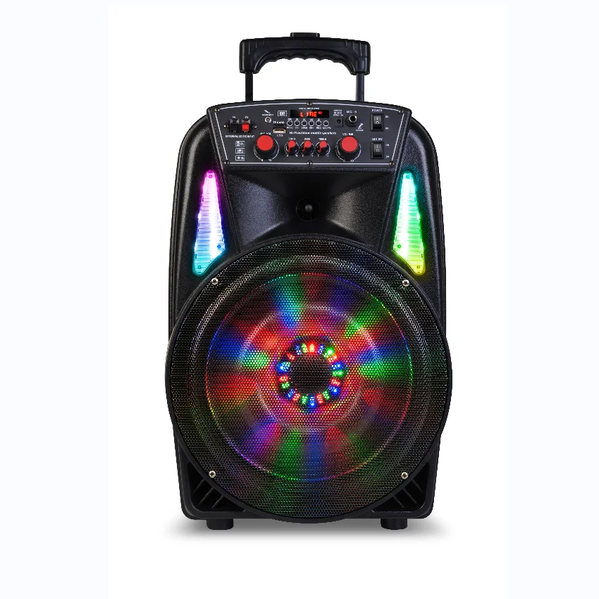 Rechargeable outdoor trolley speaker karaoke portable speaker with wireless microphone