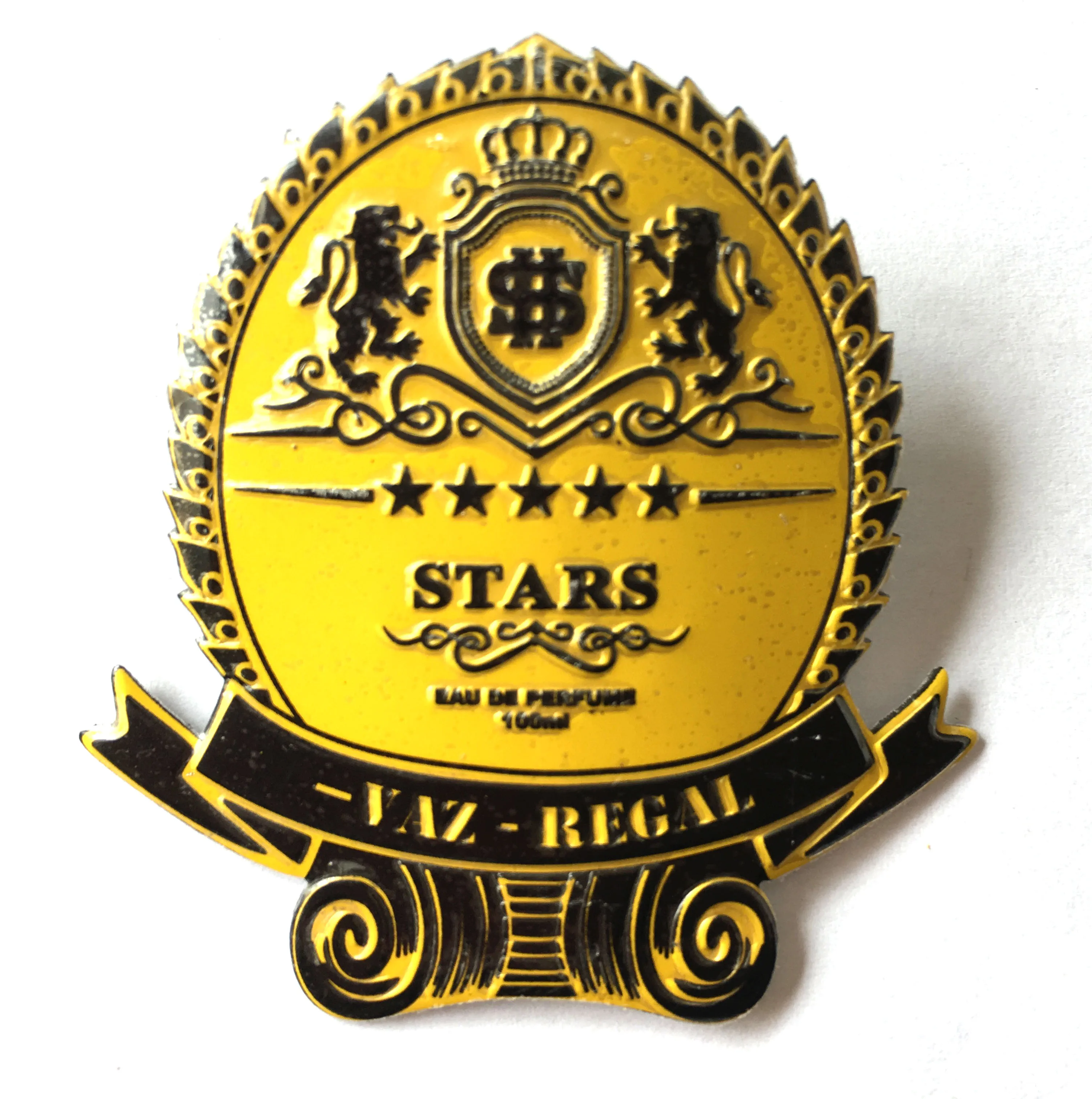 
permanent custom embossed aluminum metal logo sticker label 