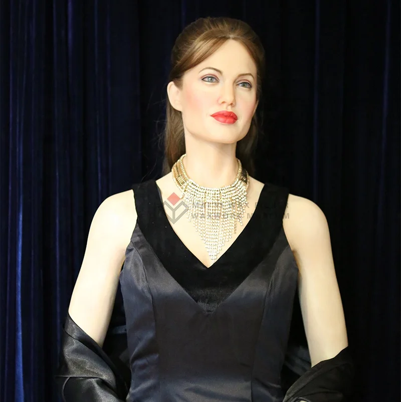 America Sexy Film Actor Angelina Julie Life Size Wax Figure Celebrity Waxworks For Museum