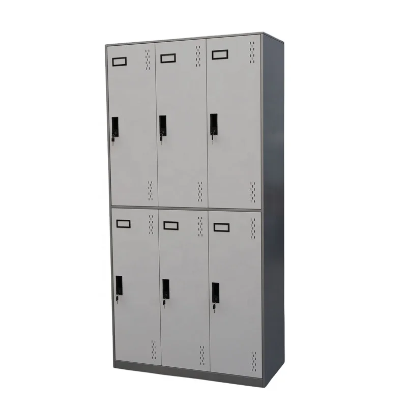 Staff Office Locker Used Tall Steel Wardrobe Locker With Mirror 6 Doors Metal Storage Swimming Pool Lockers