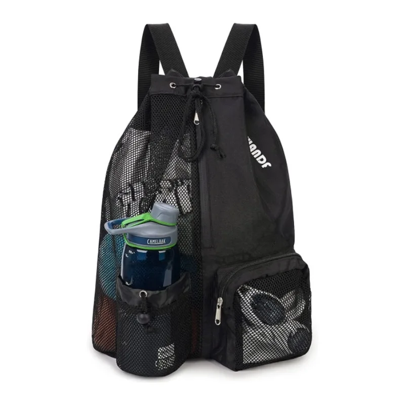 Sinodiving Swimming Bag Mesh Pull Rope Backpack Waterproof Durable Bag Friendly Drawstring Backpack Multifunction Mesh Bag