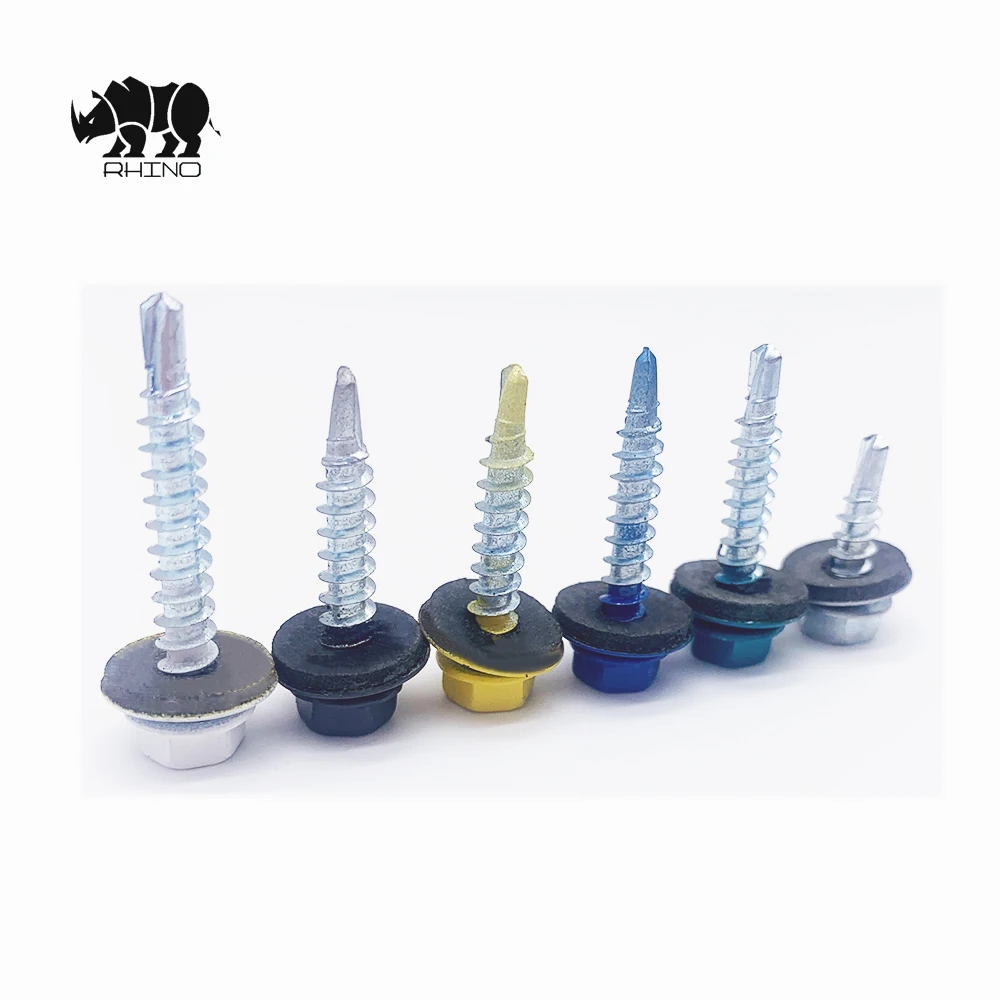 hot selling hex head self-drilling screws color metal painted hex flange head window/wood screws roofing screws