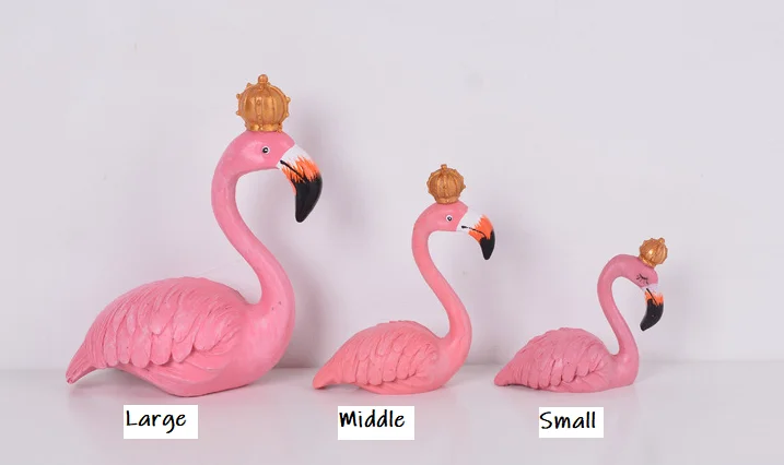 Creative Wooden Flamingo Cake Car Ornament Home Decorative Wood Handicraft Party Gift Art Decoration