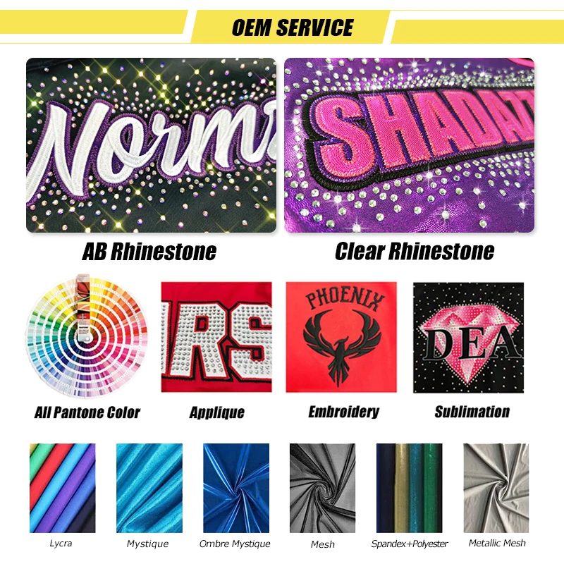 Custom rhinestone black and purple two pieces cheer suit cheerleader outfit all stars kids cheerleading uniforms