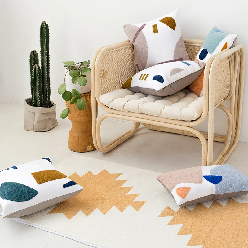 Cheersee colorful cream modern accent pillow cases italian embroidered 60 x 60 cushion covers with hidden zipper