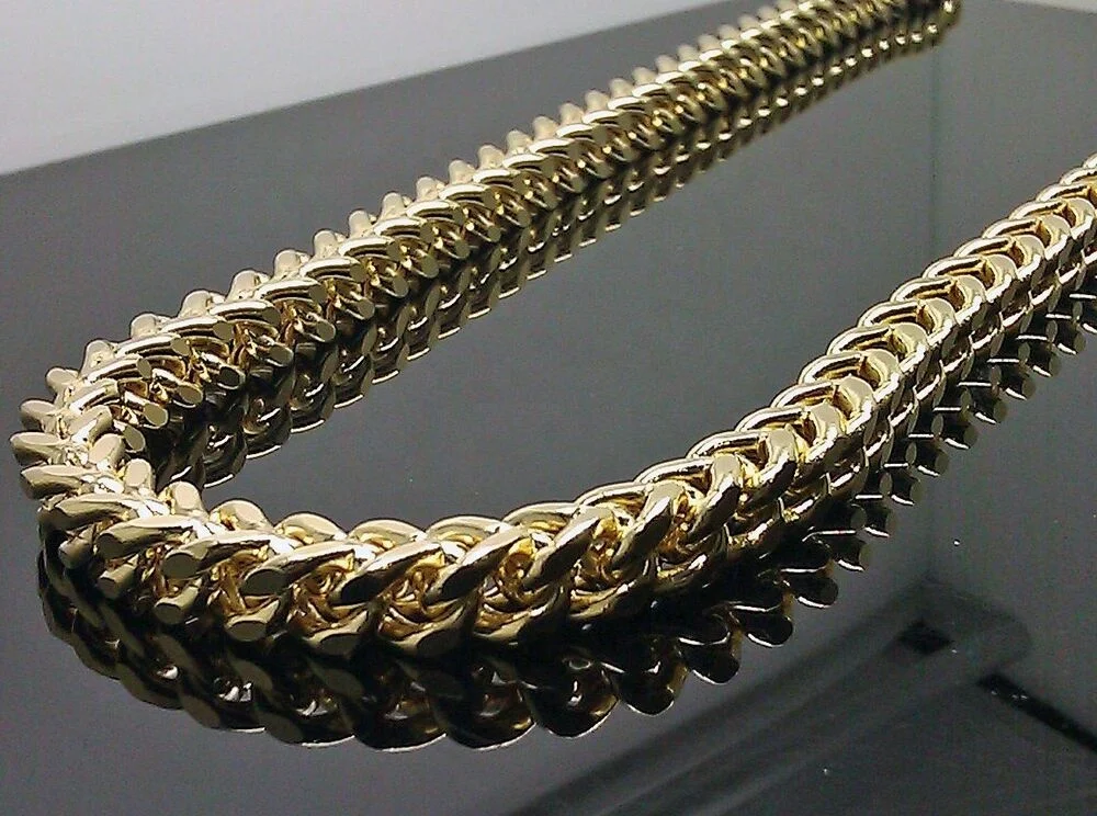 Hip hop franco box chain Italy solid stainless steel with real 18k yellow gold plated anti-sizes necklaces suppliers