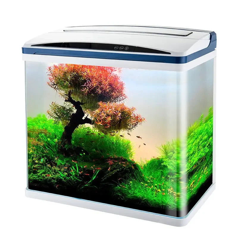 SHANDA Aquarium LED Light Digital Display Intelligent Touch Switch Filter Glass Fish Tank Ecological Ornamental Fish Tank