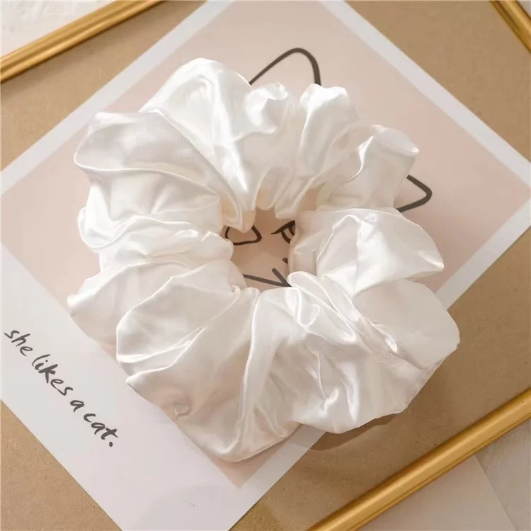 New Arrival Ponytail Scrunchies Elastic Oversize Silk Satin Hair Tie Accessories High Quality Big Hair Scrunchies