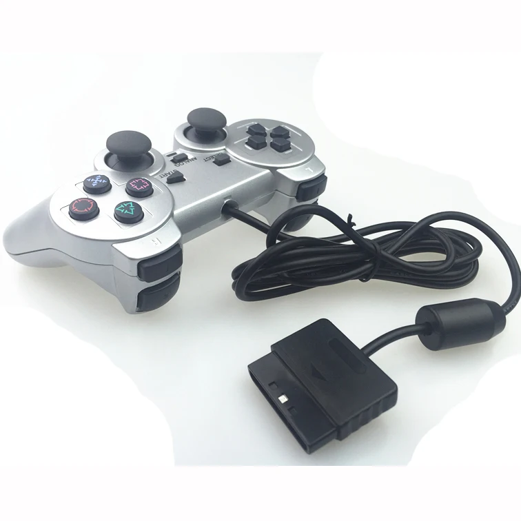 Серебристый проводной игровой контроллер для Sony playstation 2