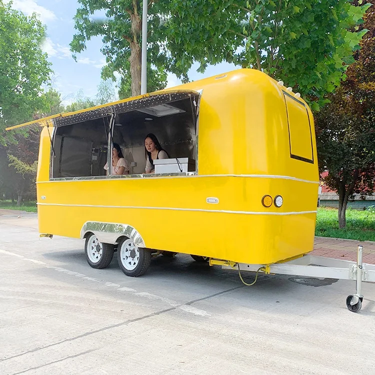Large Food Trailer Airstream Caravan Food truck Mobile Kitchen Coffee Food Truck For Sale