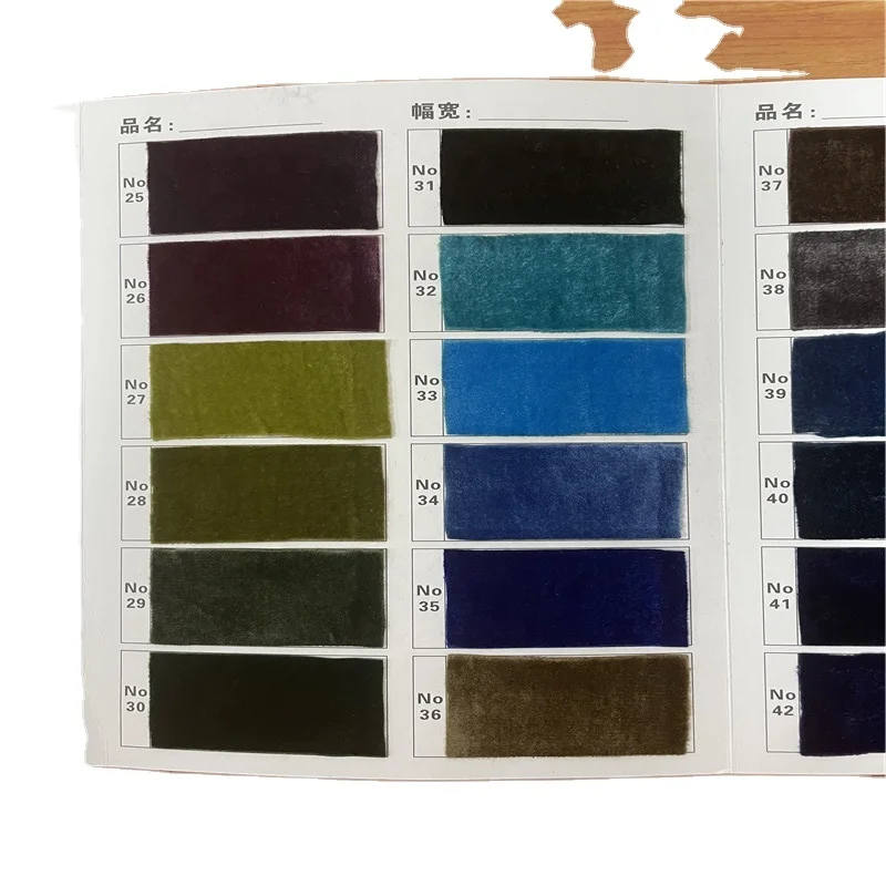 Шелковая бархатная ткань, шелковая вискозная бархатная ткань, доступные цвета