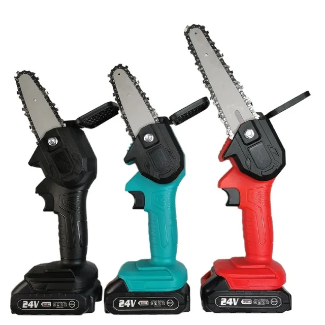 Hot sale in 2023 Handheld mini 4 inch rechargeable chainsaw sthil   felling tree felling household small electric chain saw