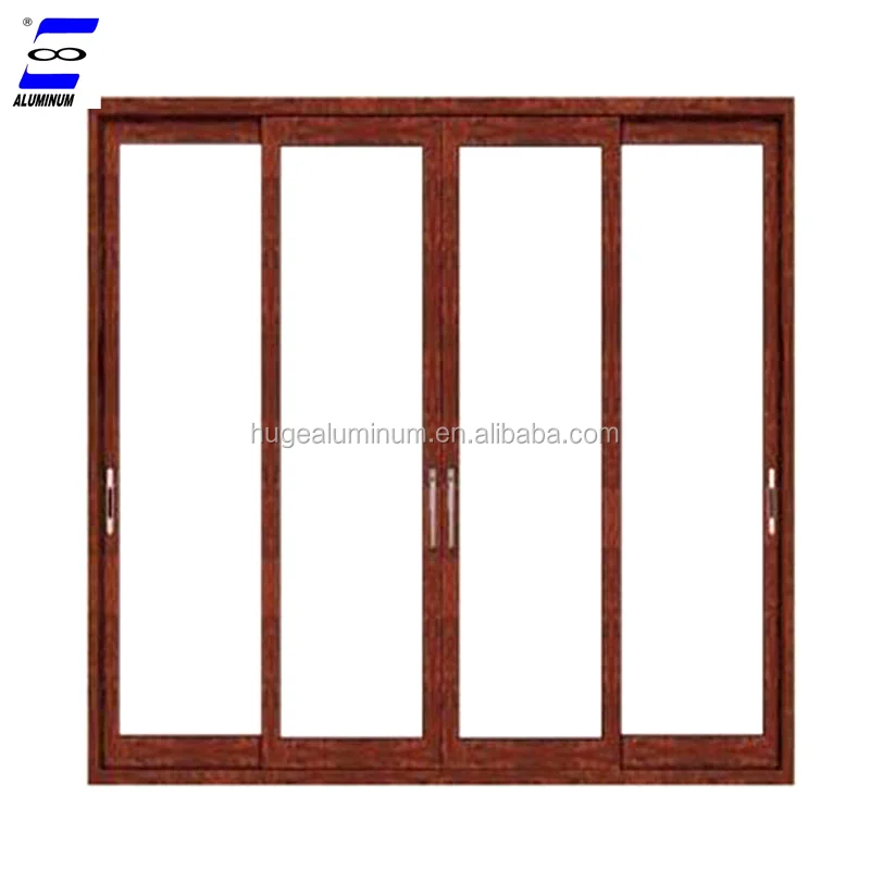 Wooden grain design  aluminum sliding window with promotion price