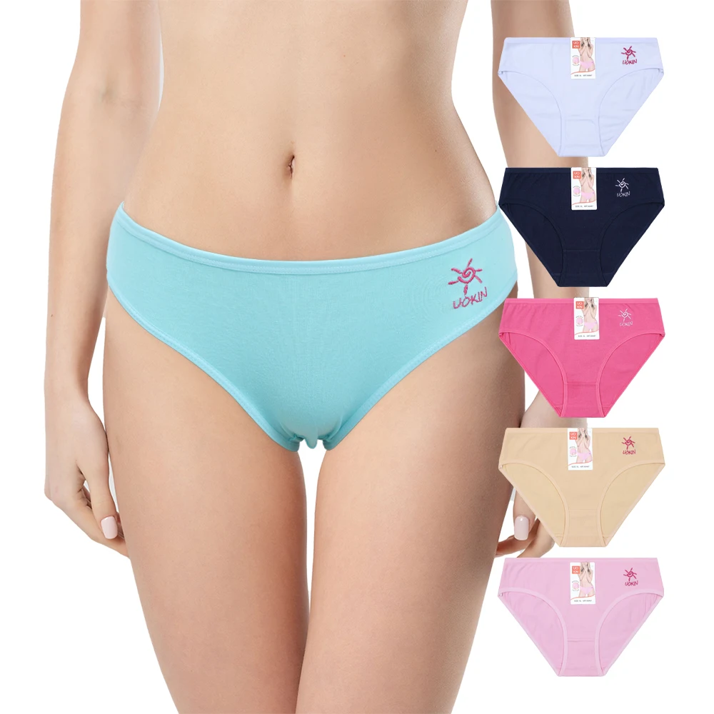 UOKIN cotton panties for ladies wholesale adults underwear many colour black white assort in bulk sale package A9487
