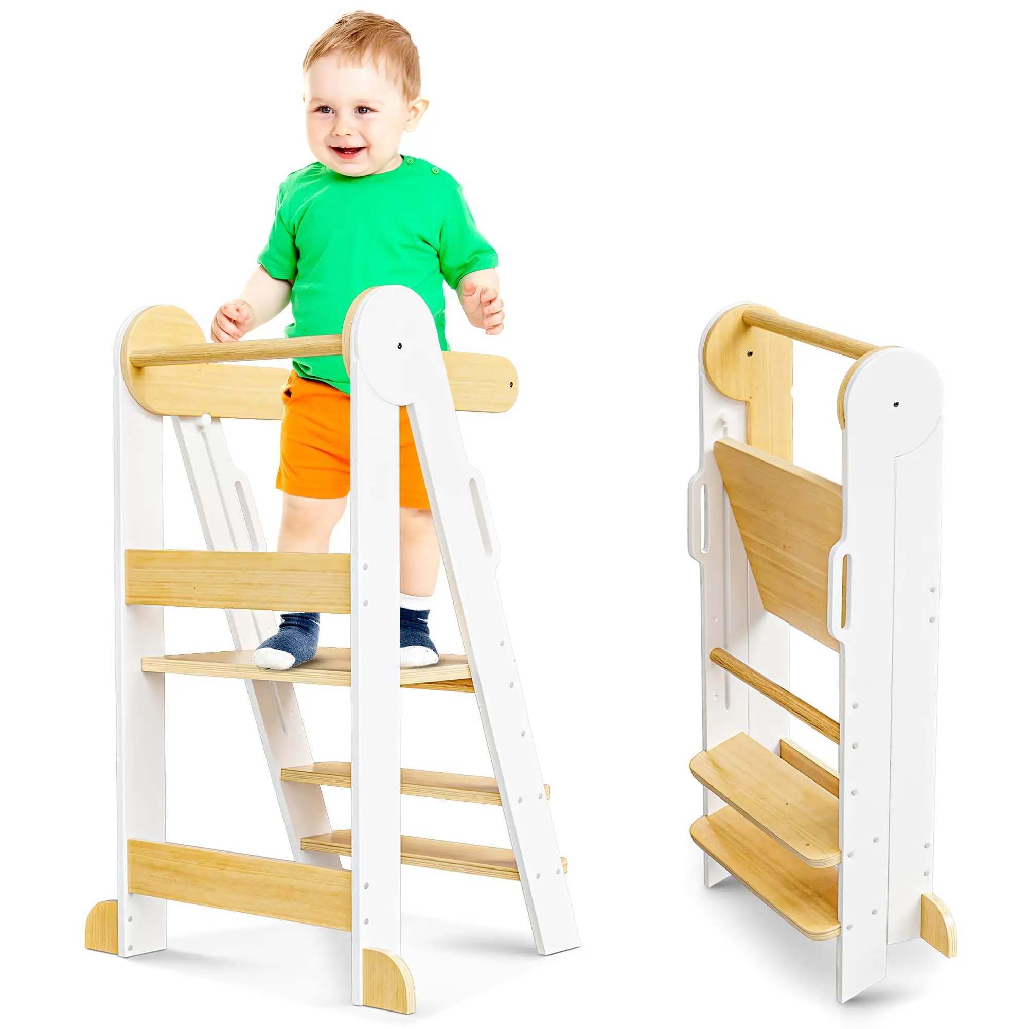 Hot selling Toddler Kitchen Stool Helper Toddler Chair Tower with 3 Height Adjustable Step Stool Kids Learning Tower