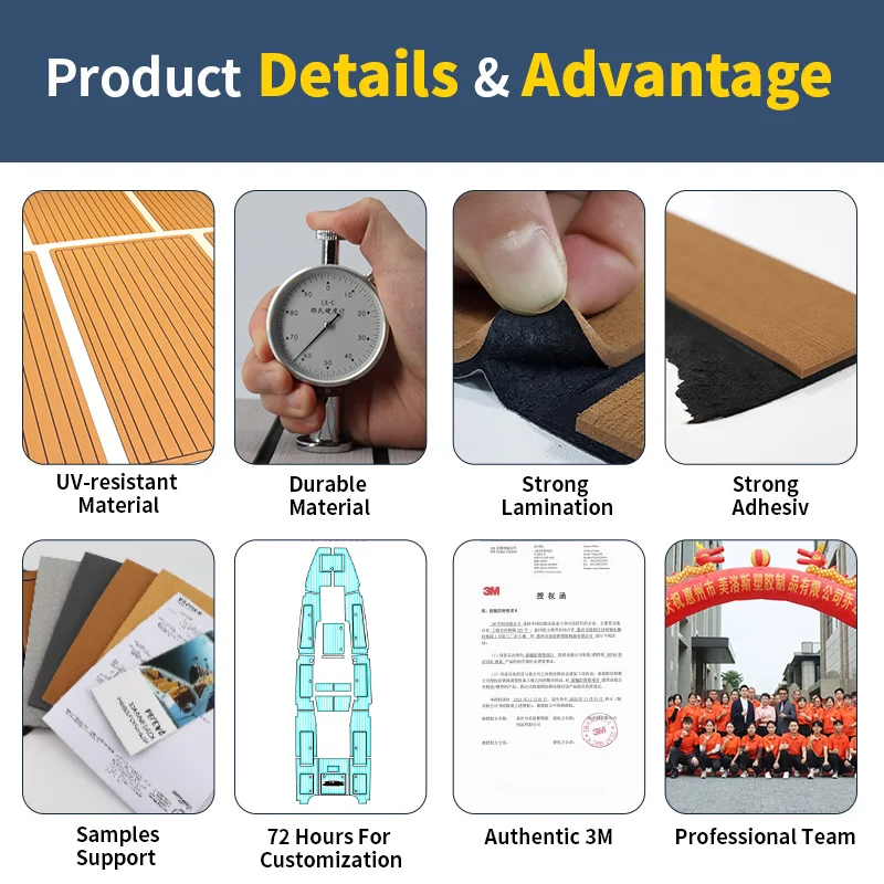 EVA/PE Foam Sheet Composite Decking Boat Flooring EVA Flooring Marine Pad For Yacht