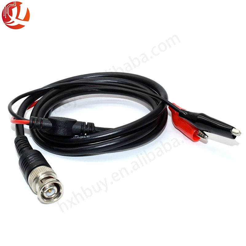 #18I029 110cm BNC Q9 to Dual Alligator Clip Oscilloscope Test Probe Leads