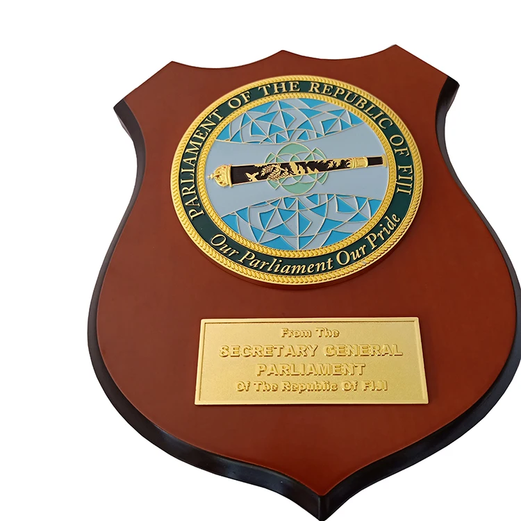 Round Shape Office Souvenir Custom Metal  Trophy Plaque Plate