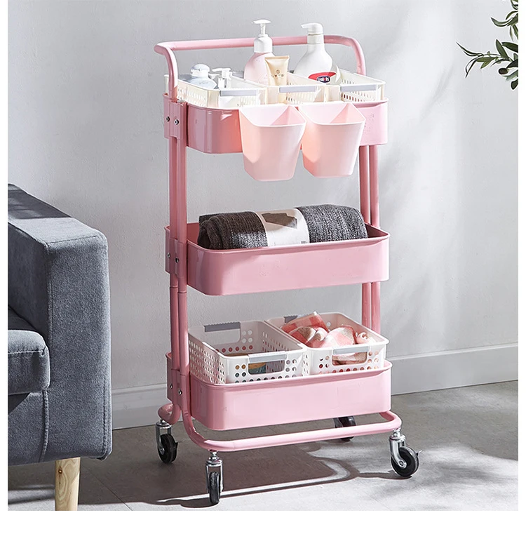 3-Tier Kitchen Storage Cart Sauce Bottle Display Trolley Vegetable trolley