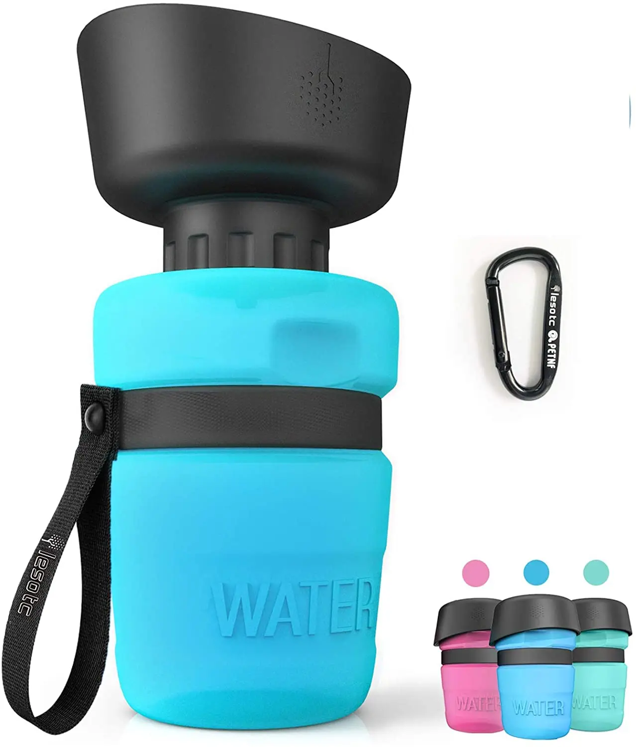 
2021 New Drop Shipping Portable Silicone Collapsable Travel Dog Water Bottle  (1600205683310)