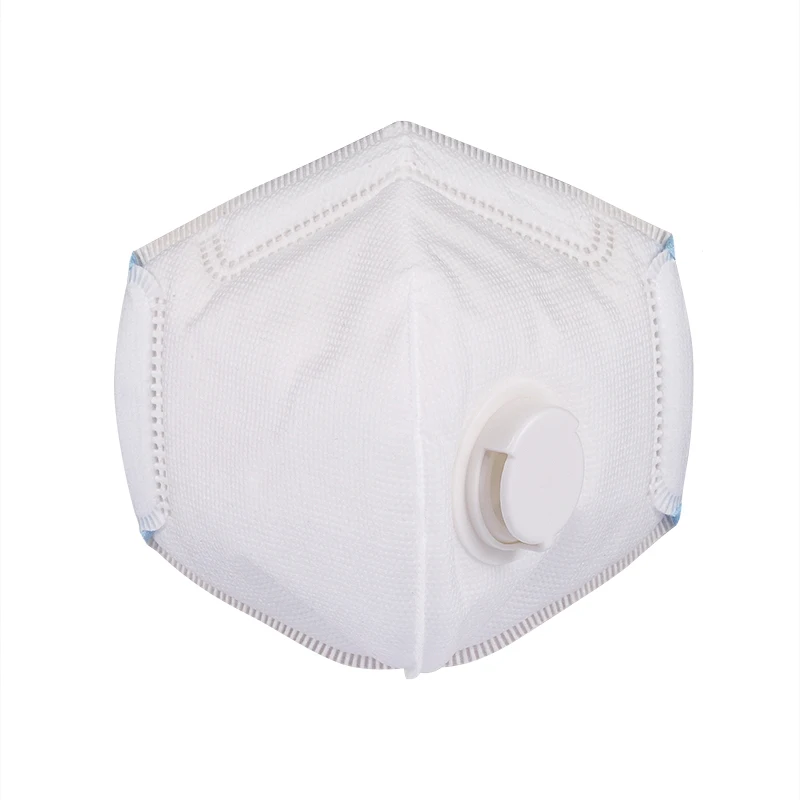 Molded Nonwoven KN95 Black  Smoke Protection Respirator with Valve Disposable Dust Protective Mask Industrial Use
