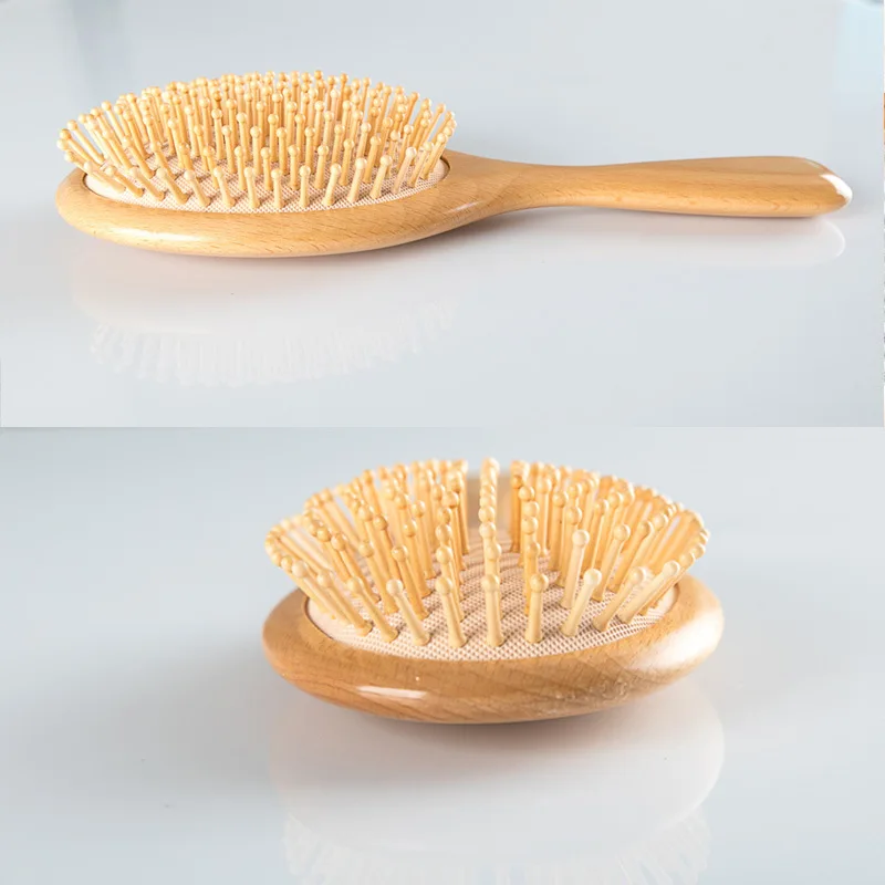 Hot Selling Professional Square Bamboo Wooden Hair Scalp Massage Comb Detangling Cushion Wood Paddle Hair Brush