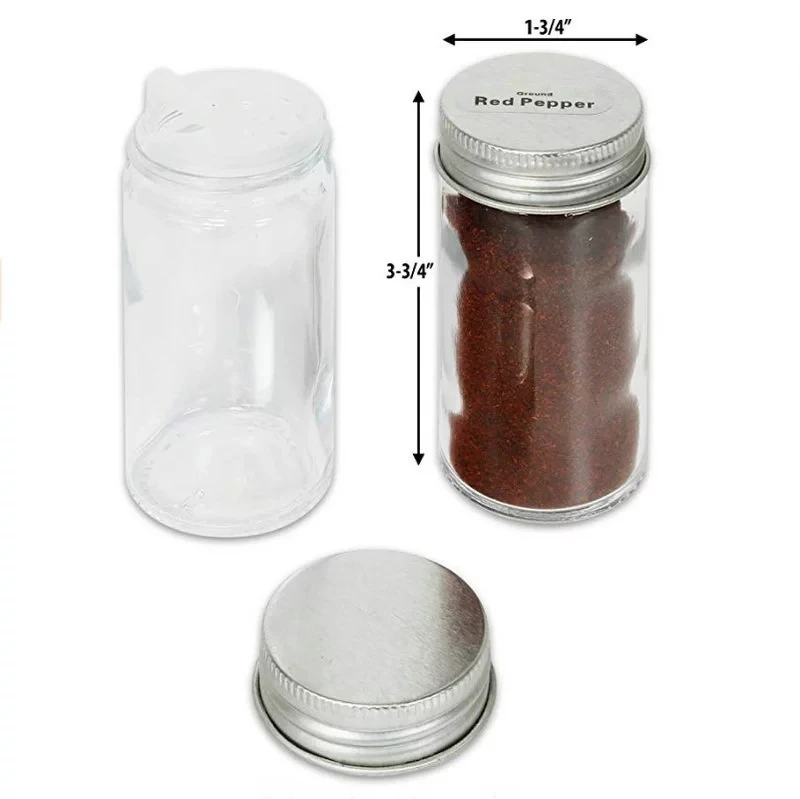 Stainless Steel 50Ml100Ml 8Oz Multi 4 Chamber Glass Spice Jar With Cork Set Bamboo Lid