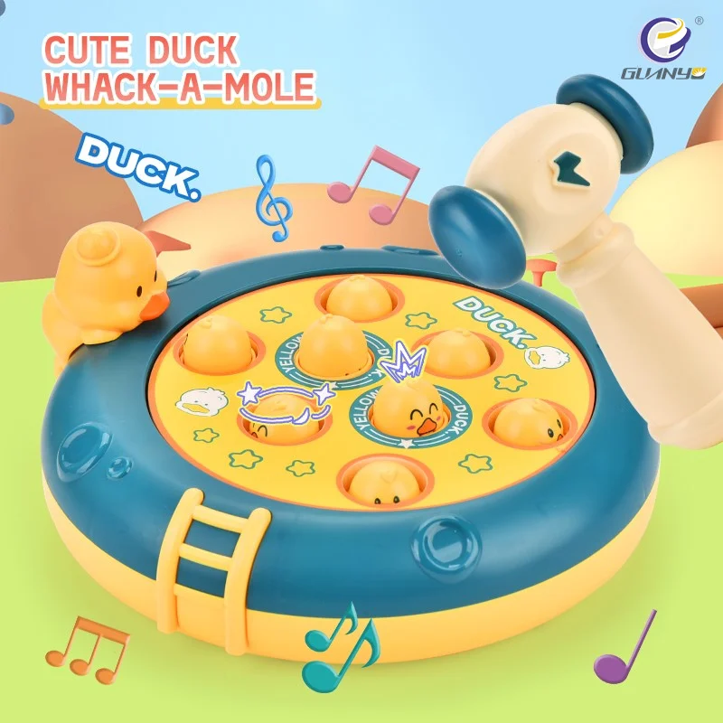 2024 Cute Duck Whack A Mole Toy Interactive Educational Game For Kids Musical Light Up Toy For Hand Eye Coordination Development