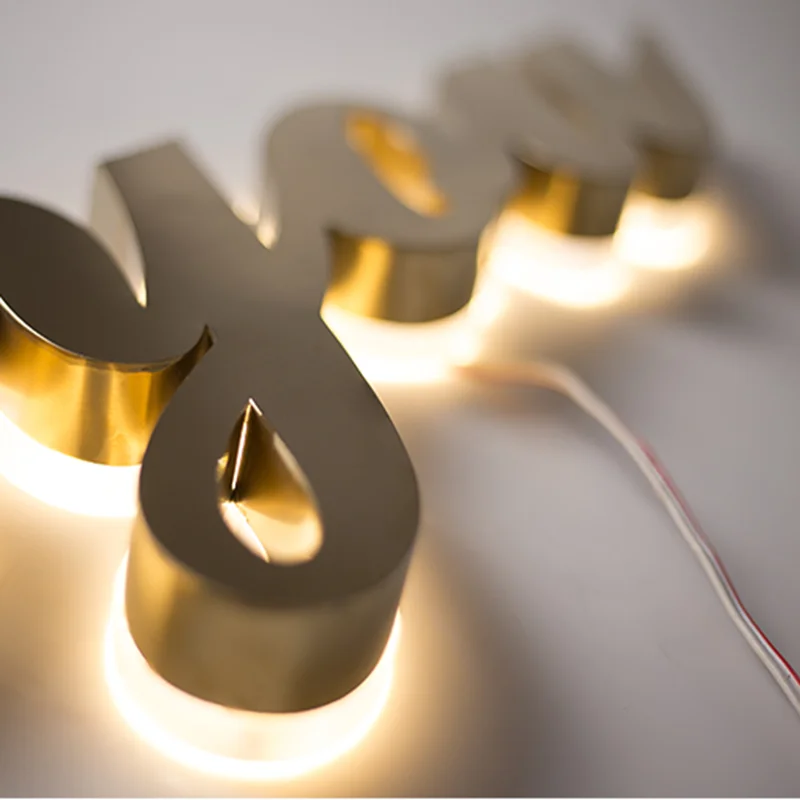 Customized 3D  back lit indoor/outdoor decoration stainless acrylic advertisement channel letters