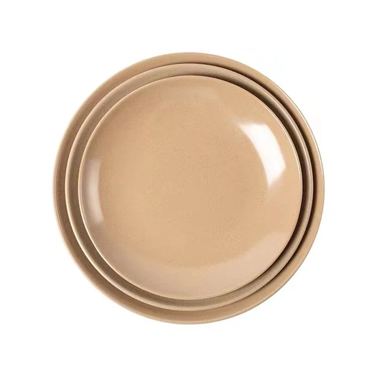 BambooTalk Eco friendly Bamboo fiber kids plate Rice Husk Round Plates Dishes Dinnerware sets Tableware