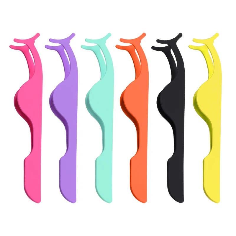 Custom logo stainless steel Lashes Applicator Tweezers Bulk Magnetic Lash Tweezers packaging False Eyelash Tweezers