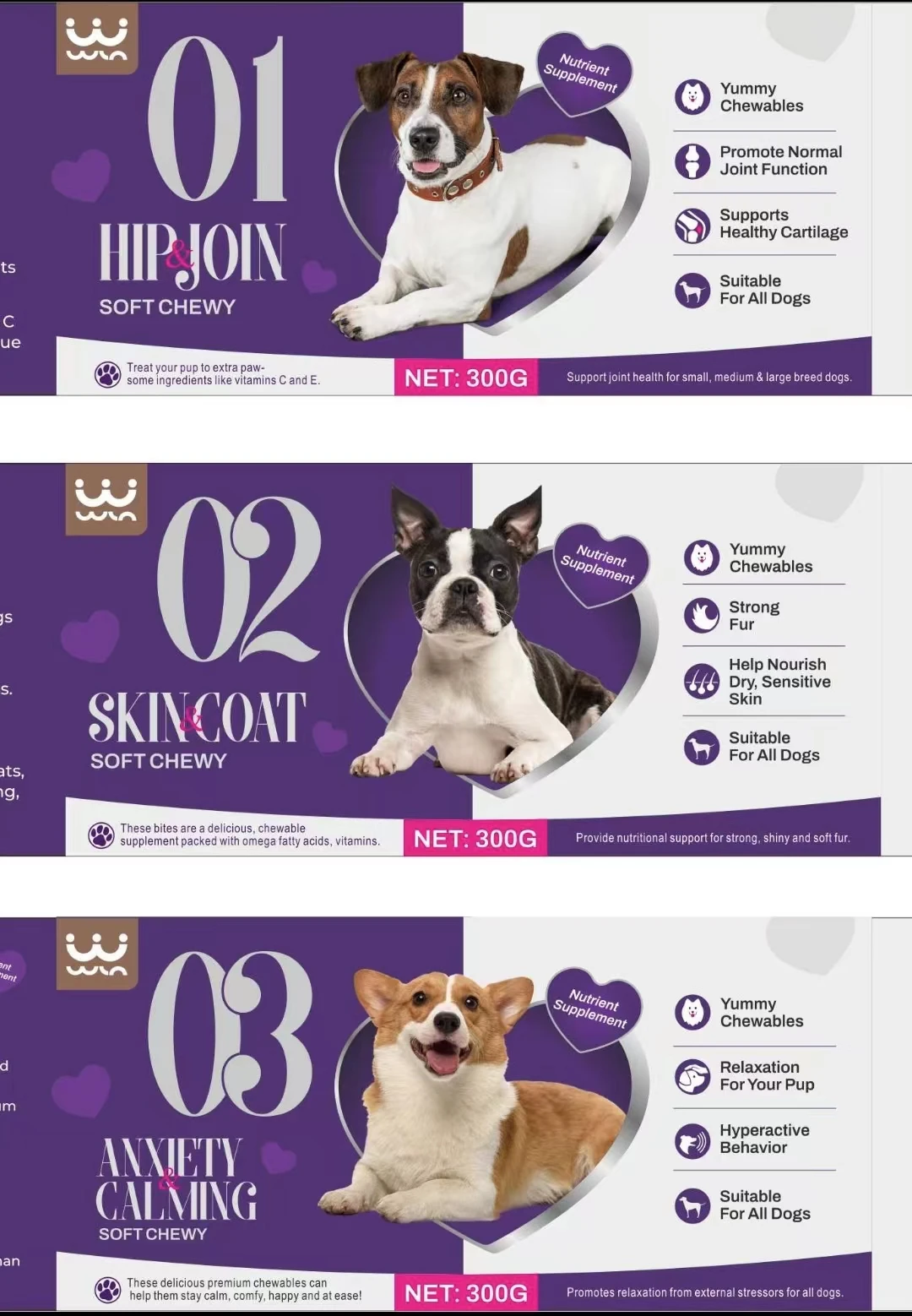 8 in 1 Multivitamin Immune Nutrition Chew Tablets Fish Oil Joint Skin Coat Heart Liver Medicine Pet Supplement Health Care Dog