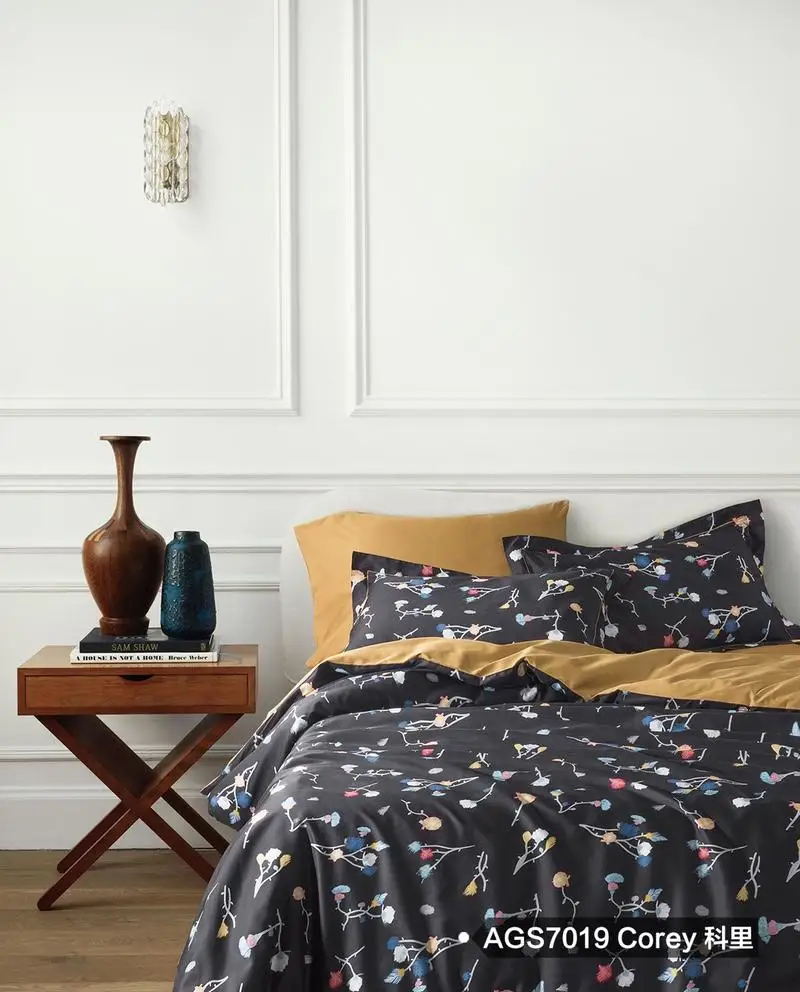 
Super hot sale 100% cotton 60s sateen painting art flower style luxury bedding sets bed linen bed sheet sets 