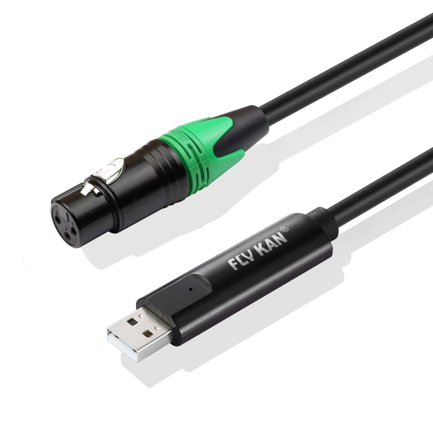 Studio XLR to USB-A Interface Cable USB to XLR Adapter to Capture Professional Audio Microphone for Smartphone/Tablet/Computer