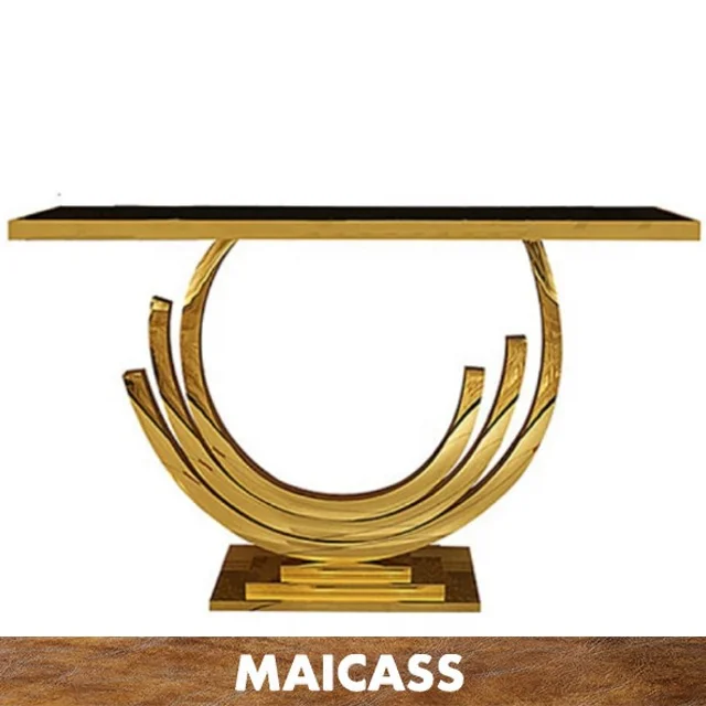 Консольный стол в современном стиле среднего века с золотыми листьями