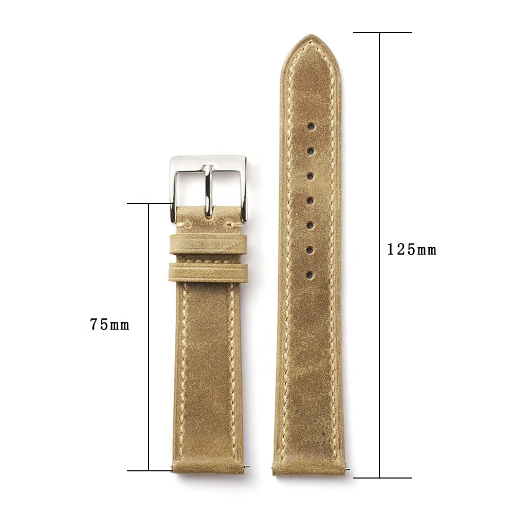 Top Grain Genuine Leather retro Watchband head layer cowhide vintage Watch Straps oil wax skin band 18/19/20/21/22mm