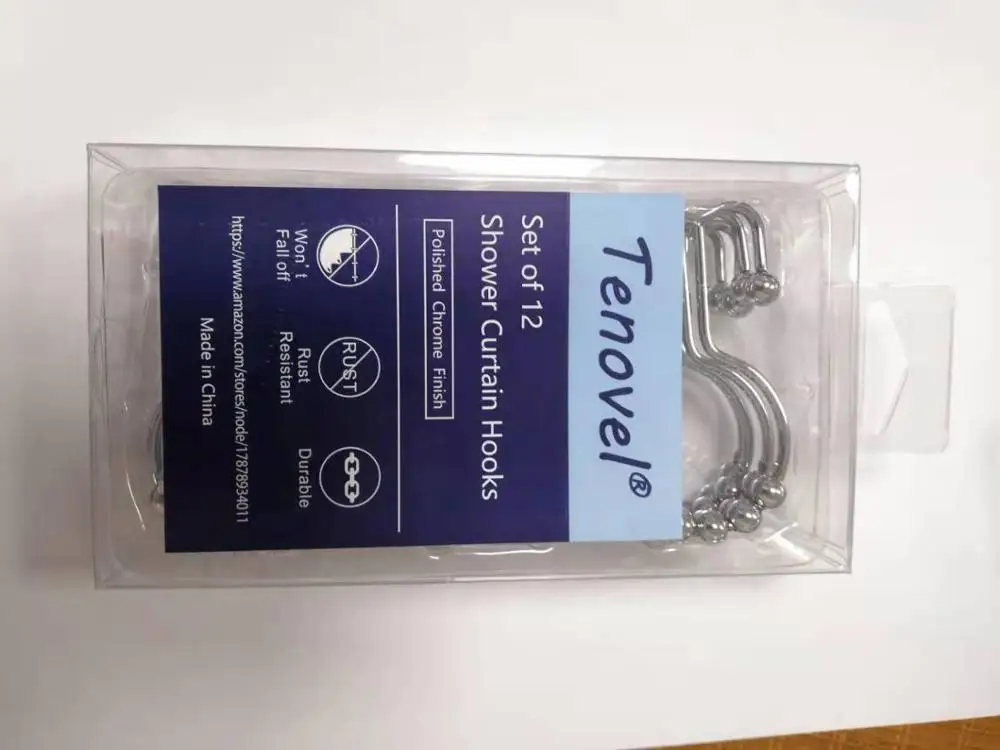 Wholesale Double Roller Glide Shower Rings Bathroom Accessory 304 Stainless Steel Shower Curtain Hooks