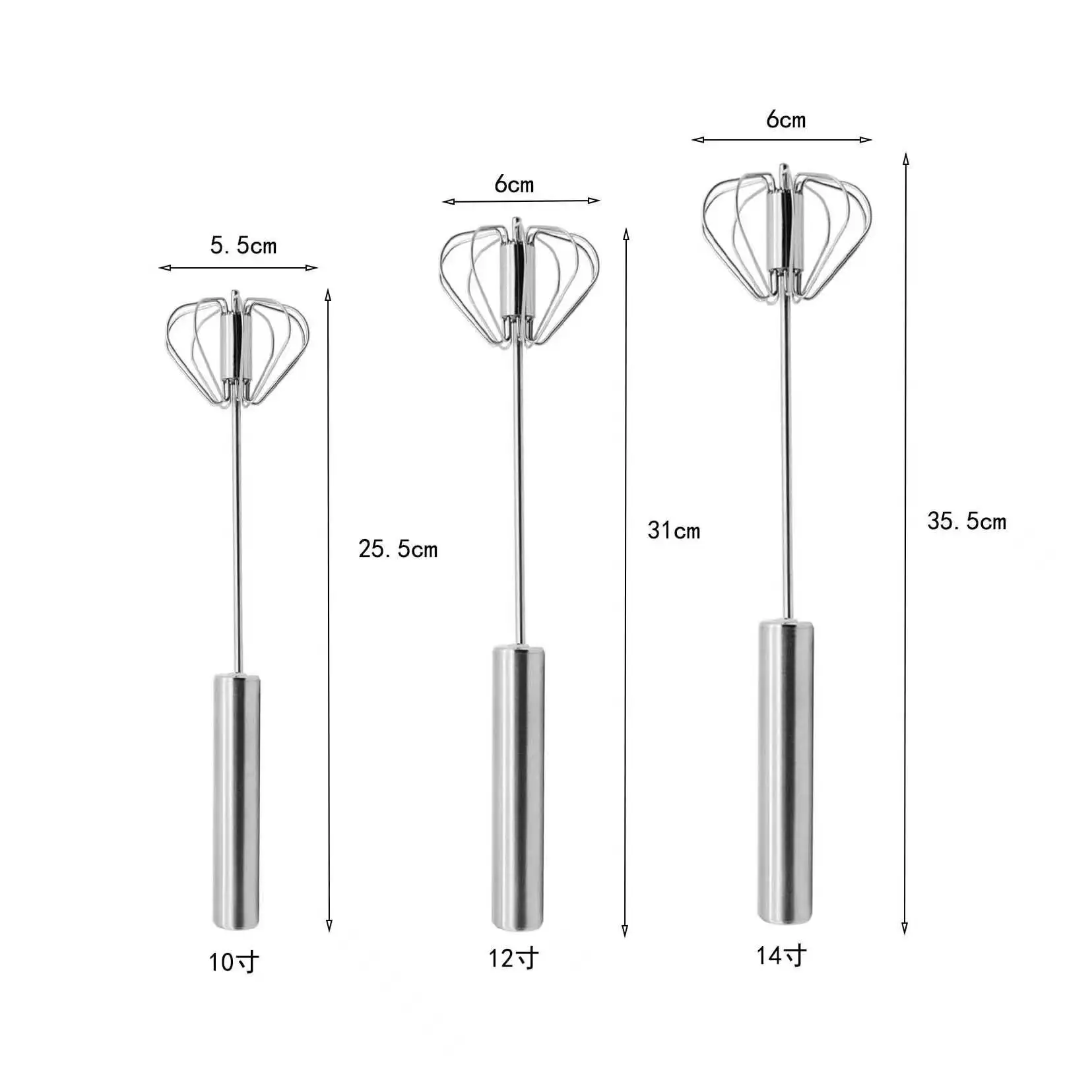 Semi-automatic Egg Beater Stainless Steel Egg Whisk Manual Hand Mixer Self Turning Egg Stirrer Kitchen Accessories
